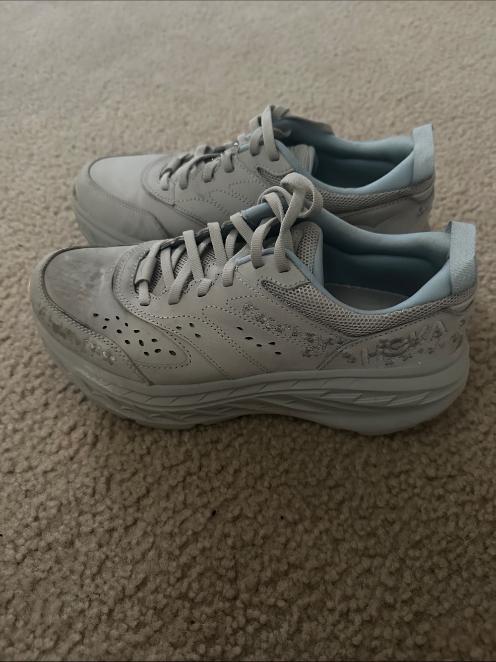Free People HOKA Vibrant Bloom Bondi L Sneaker Stardust Gray